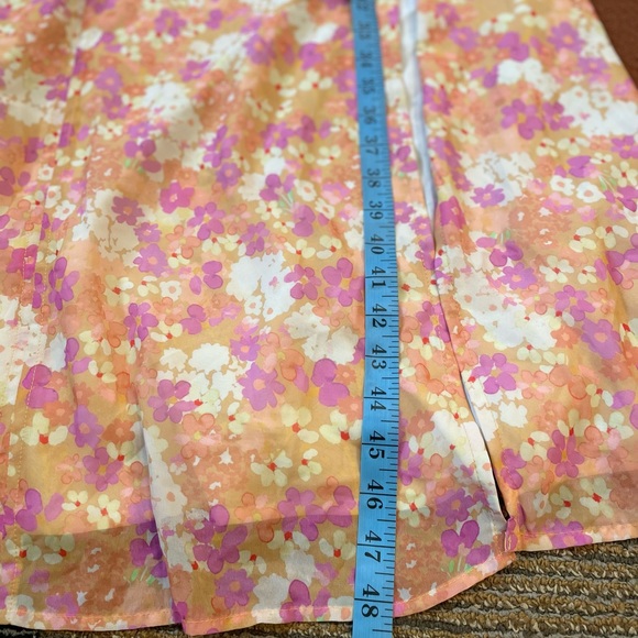 ASOS DESIGN cami pleated midi dress with if split in coral floral print - Picture 9 of 11